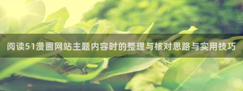 羞羞漫画网站:阅读51漫画网站主题内容时的整理与核对思路与实用技巧